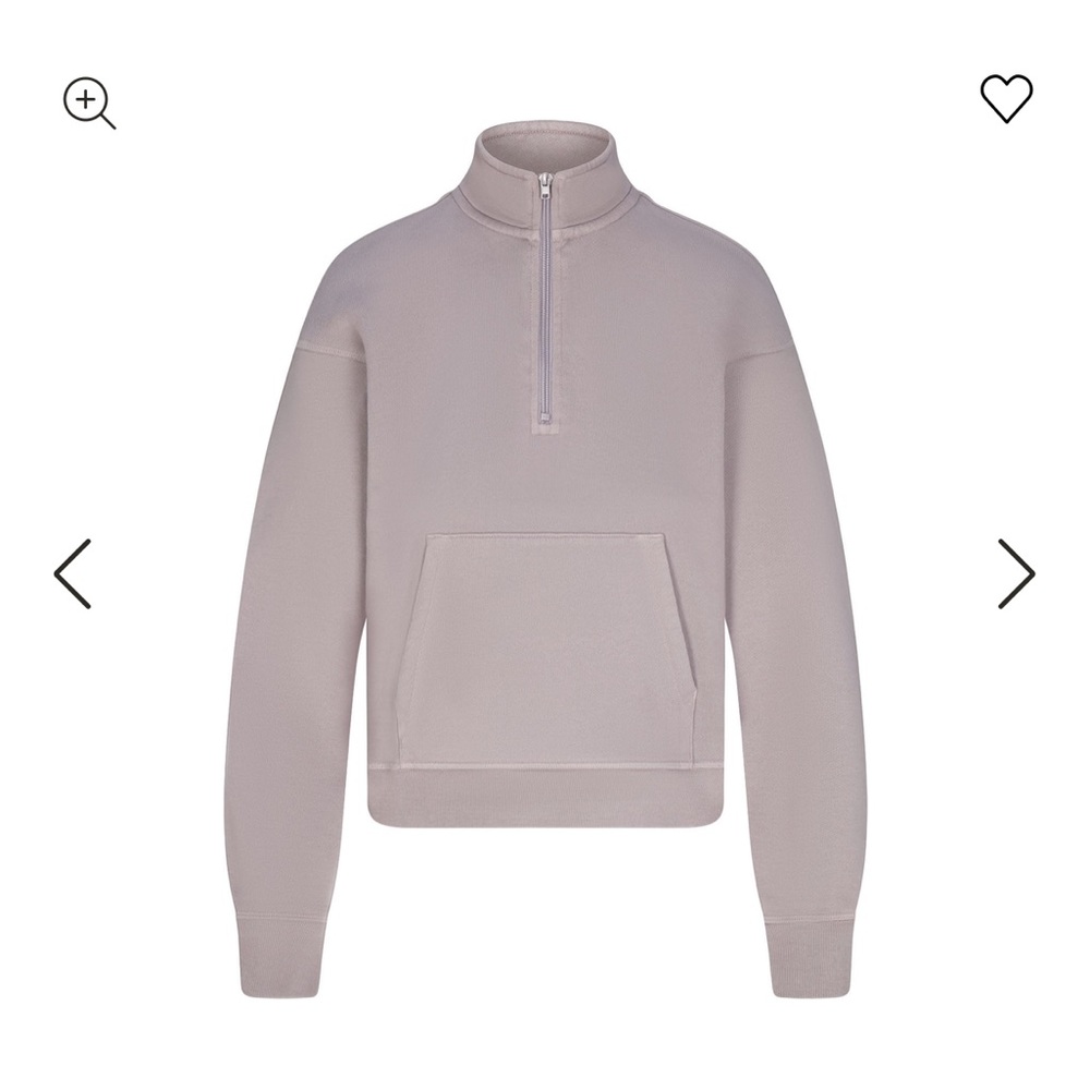 SKIMS Fleece Terry Cropped Half-Zip